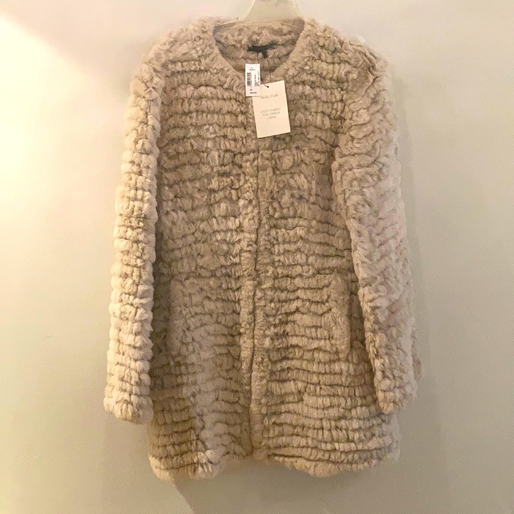 Scoop NYC Real fur Dyed Rabbit Coat size XS